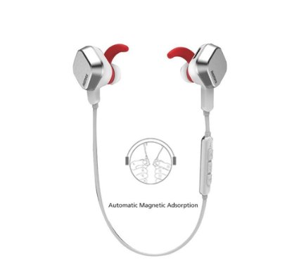 PYRUS Remax Bluetooth Wireless Headphones Magnet Headset Sports Bluetooth 4.1 Universal Stereo Headphone with Microphone For iPhone / Android Smart Phone-White