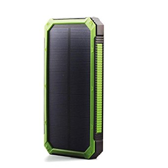 Eachbid Dual Usb Power Bank Portable Solar Waterproof Large Capacity 30000Mah Convenient For Cell Phone Owner Green