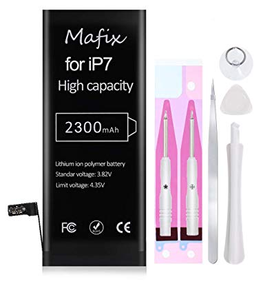 2300mAh Replacement Battery Compatible with iPhone 7 / 7G, Mafix 0 Cycle Li-Polymer High Capacity Replacement Battery with Repair Tools Kits, Adhesive Strips & Instructions