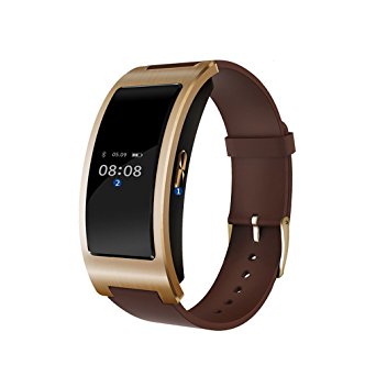 ZIMINGU Smart Bracelet with Blood Pressure Monitor Heart Rate Pedometer Bluetooth Waterproof IP67 Smart Band for Andriod Phone and iPhone(Gold)