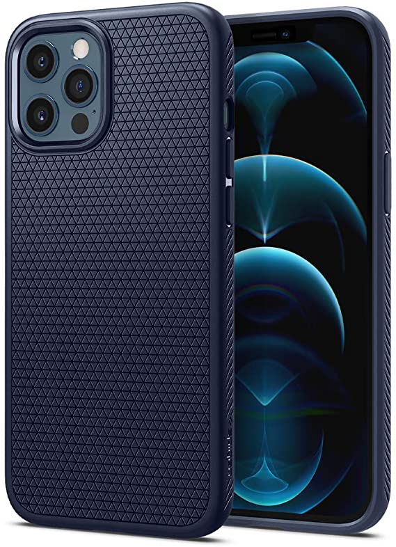 Spigen Liquid Air Works with Apple iPhone 12 Pro Max Case (2020) - Navy Blue