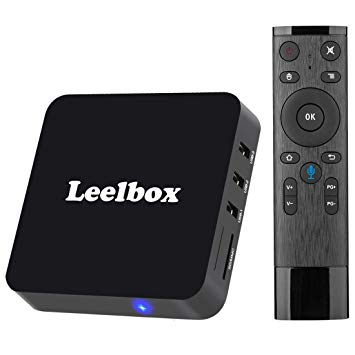 Leelbox Android 8.1 TV Box, Q2 Android Box Quad Core with 2GB RAM 16GB ROM, 2.4GHz Voice Remote Control Included, Support WiFi/3D/4K/H.265