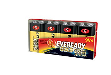 Eveready Gold Alkaline Batteries 9 Volt, Pack of 4