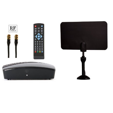 Digital Converter Box  Digital Antenna  RF and RCA Cable - Complete Bundle to View and Record HD Channels For FREE Instant or Scheduled Recording 1080P HDTV HDMI Output And 7 Day Program Guide