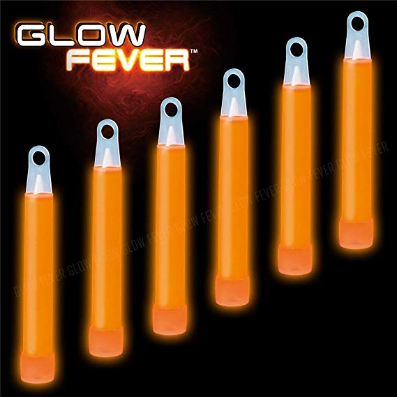 Glow Fever Bulk 50ct 4" Glow in The Dark Sticks, for Kids/Adults Party Supplies Birthday Party Favors Game Prizes or Treats, Orange
