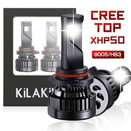 kilakila Led Headlight Bulbs,9005/HB3 Conversion Kit 6000K Cool White 9800LM Cree Xhp50 Plug&Play,DOT Approved 2 Yr Warranty