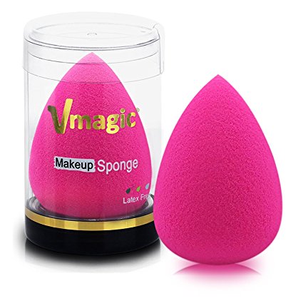 VMAGIC Premium Pro Makeup Sponge Beauty Sponge Blender for Flawless, Applicator, Highlight and Foundation (Rose Pink)