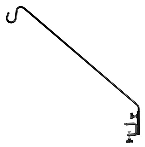 GrayBunny GB-6819 Heavy Duty Deck Hook, 37 Inch Pole, 2 Inch Non-Slip Clamp, With 360 Degree Swivel, for Bird Feeders, Planters, Suet Baskets, Lanterns, Wind Chimes and More