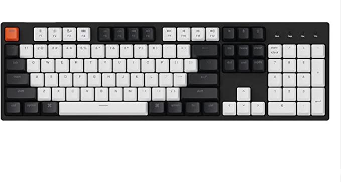 Keychron C2 104 Keys Full Size Hot-swappable Wired Mechanical Keyboard, USB Type-C Braid Cable, RGB LED Backlight Gateron G Pro Brown Switch for Mac Windows