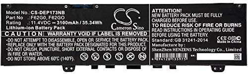 Replacement Battery for DELL F62G0,F62GO, Fit Model DELL Inspiron 7373,Inspiron 13 7000. 3100mAh,14.80V, Li-ion