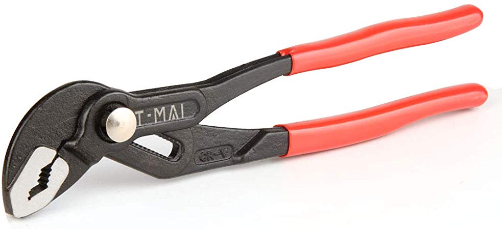 T-MAI Push Button Quick Adjust Tongue-and-Groove Pliers,Slip Joint Pliers, Plumbing Pliers (10/12/16Inch) (10Inch)