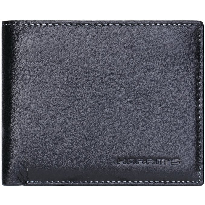 Harrms Best Mens Handmade Genuine Leather with Grain Designthin Bifold Wallet Italian 100 Cowhide Style Luxury