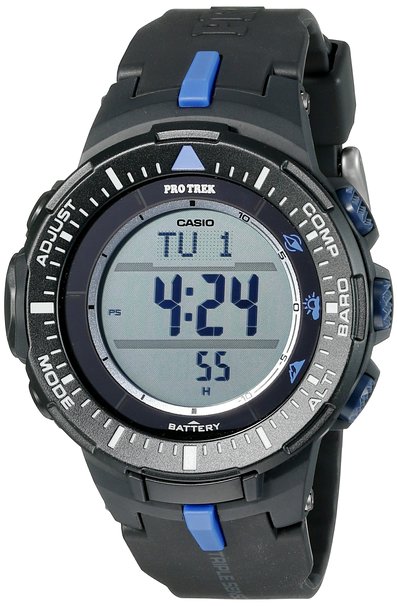 Casio Men's PRG-300-1A2CR Pro Trek Triple-Sensor Tough Solar Black Digital Watch