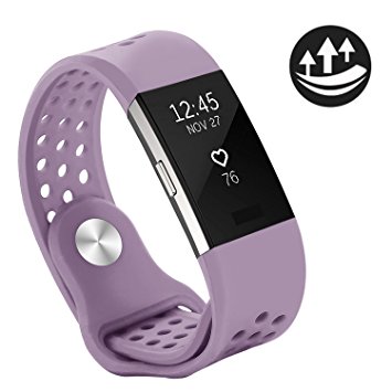 Yometome Fitbit Charge 2 Band Fashion Accessories Classic Edition Comfortable Replacement Strap for Fit bit Charge2 Sport Wristband for Girl and Boy With Breathable Holes