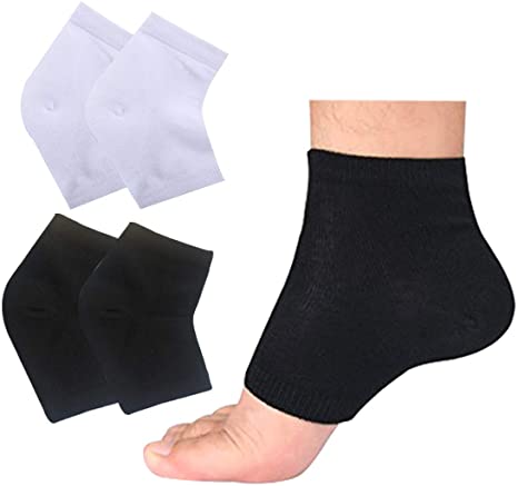 EXPER Moisturizing Gel Heel Socks for Dry Cracked Heels Damaged Cuticles and Calluses Skin Pack of 2 Pair