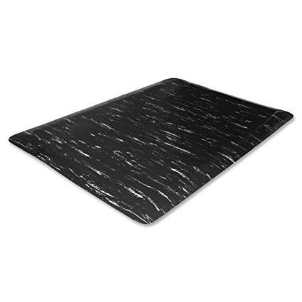 Genuine Joe Anti-Fatigue Mat, 3 by 5-Feet, Black Marble