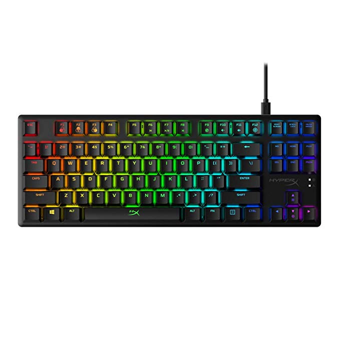 HyperX Alloy Origins Core - Tenkeyless Mechanical Gaming Keyboard - Software Controlled Light & Macro Customization - Compact Form Factor - Linear Switch - HyperX Red - RGB LED Backlit