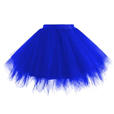 Hanpceirs Women 1950s Short Vintage Tulle Petticoat Skirt Ballet Bubble Tutu