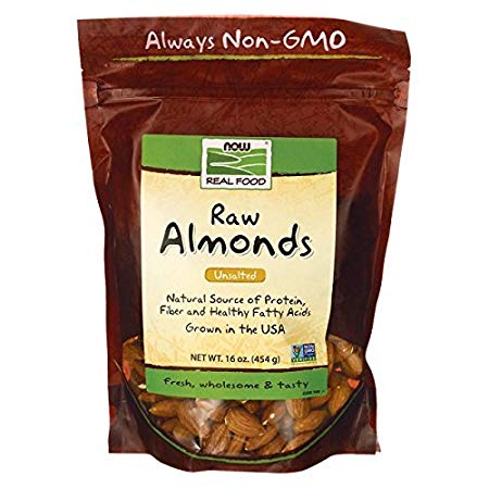 NOW Foods Real Food Natural Unblanched Almonds Unsalted - 16 oz