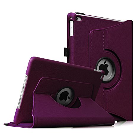 Fintie iPad Air 2 Case - 360 Degree Rotating Stand Case with Smart Cover Auto Sleep / Wake Feature for Apple iPad Air 2 (iPad 6) 2014 Model, Purple