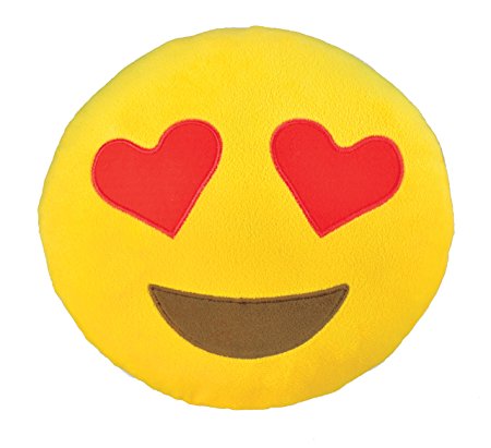 Emoji Large Pillow: Heart Eyes Plush