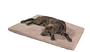 Large Waterproof Memory Foam Pet Dog Bed with Brown Washable Microsuede Cover   Extra 2nd Cover