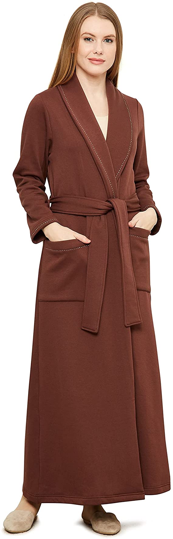 Be Relax - Womens Terry Robe, Long Cotton Wrap Robe, Warm Lounge Robe for Women