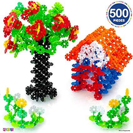 Building Flakes 500 Set - Building Toys for Kids STEM Educational Construction Fun Toys - Building Blocks for Kids 3  - Best Toy Blocks Gift for Boys and Girls - Great Educational Toys Building Sets