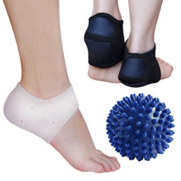 Plantar Fasciitis Therapy Wraps, Shock Absorbing Silicone Gel Sleeve, Foot Massage Ball, Kit For Instant Foot Pain Relief by Blisstime