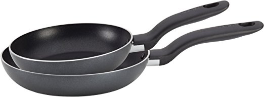 T-fal A821S2 Initiatives Nonstick Inside and Out Dishwasher Safe PFOA Free 8-Inch and 10-Inch Fry Pan / Saute Pan Cookware Set, 2-Piece, Gray