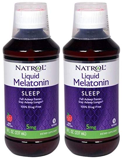 Natrol Melatonin 5mg Sleep Liquid Berry 8 fl oz (2 Pack)