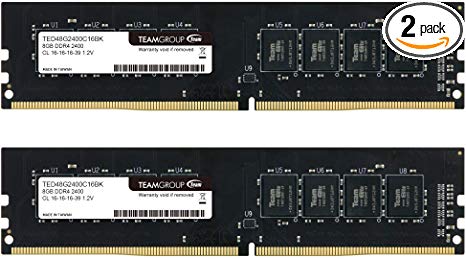 TEAMGROUP Elite DDR4 16GB Kit (2 x 8GB) 2400MHz PC4-19200 CL16 Unbuffered Non-ECC 1.2V UDIMM 288 Pin PC Computer Desktop Memory Module Ram Upgrade - TED416G2400C16DC01-16GB Kit (2 x 8GB)