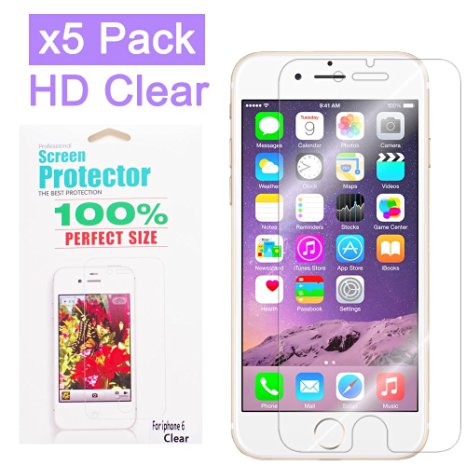 IMZ® for Apple iPhone 6 4.7 " [Ultra HD Clear] High Quality Premium Screen protector High Definition Ultra Clear Easy Install [5-Pack] - Retail Packaging 2014