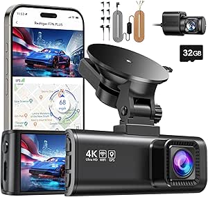 REDTIGER F7NP Dash Cam Front Rear with Dual Indicator Light Hardwire Kit