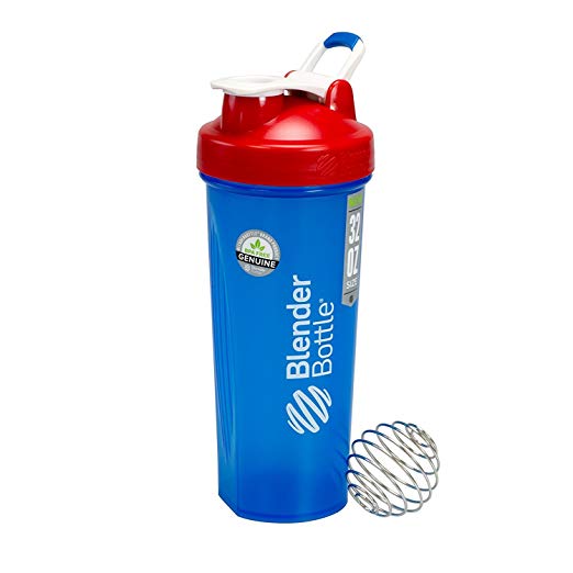 BlenderBottle Full Color Bottle - All American Colors with Shaker Ball - Red, White, and Blue - 32oz