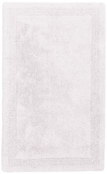 Pinzon Luxury Reversible Cotton Bath Mat - 21 x 34 inch, White