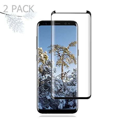 BBInfinite Samsung Galaxy S8 Plus [2 Pack] Screen Protector 3D Curved Tempered [Anti-Bubble][9H Hardness][HD Clear][Anti-Scratch][Case Friendly] Glass Screen Film for Samsung Galaxy S8 Plus Black