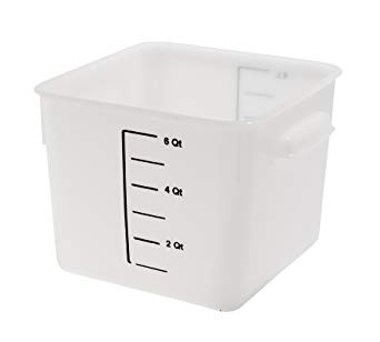 Rubbermaid Commercial Space Saving Food Storage Container, 6-Quart, White, FG9F0500WHT