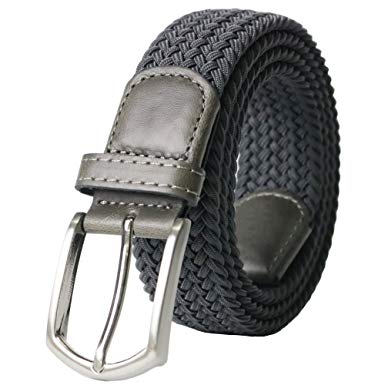 Weifert Men's Stretch Woven 1.3"Wide Elastic Braided Belts