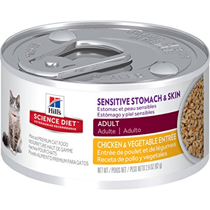 Hill's Science Diet Sensitive Stomach & Skin Canned Cat Food, 2.9 oz Can, 24-Pack