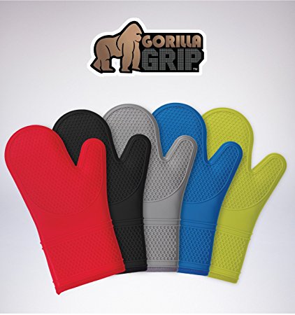 The Original GORILLA GRIP Non-Slip Silicone Oven Mitt, Lime-Single Oven Mitt