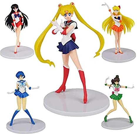 RUI 5 Sailor Moon Action Figures Toy Set