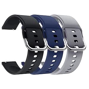 Matrix Accessorize 22MM Strap With Buckle For Amazfit GTR/GTR 2E, Galaxy Watch 3, Realme S/S Pro, ColorFit Pro 4/Max/Ultra/Ultra 2 & 22MM Lug Size Watch (Pack of 3)