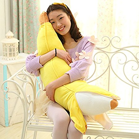 SUIE 1Pcs Soft Simulation Banana Plush Stuffed Toy Novelty Pillow Cushion Bolster