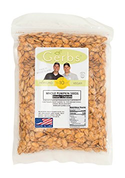 Chipotle Seasoned Pumpkin Seeds In Shell by Gerbs – 4 LBS - Top 11 Food Allergen Free & NON GMO - Premium Whole Roasted Pepitas, product of USA