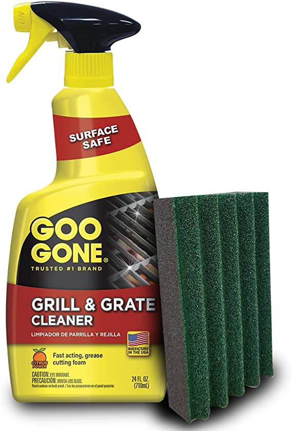Goo Gone Grill Cleaner and Pad - Cleans Barbecue Grates and Racks - 24 Ounce