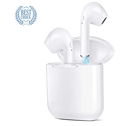 Wireless Headphones, Bluetooth Wireless Headphones 3D Deep Bass Stereo Sound, 20H Playtime Instant Pairing Mic Waterproof Sports with Noise Isolating Portable Charging Case