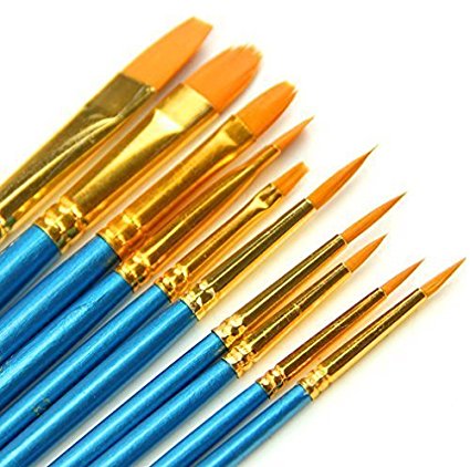 Paint Brush Set, Top Super 10pcs Professional Paint Brushes Artist for Watercolor Oil Acrylic Painting