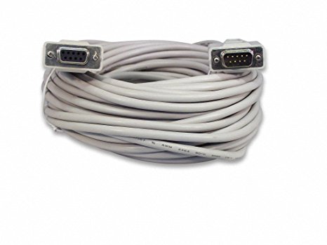 YCS Basics 50 Foot DB9 9 Pin Serial / RS232 Male / Female Extension Cable