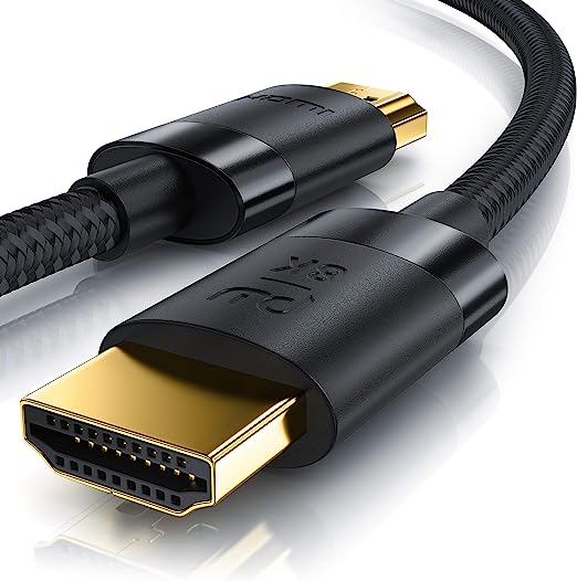 Primewire - HDMI 2.1 8k 4k Cable 0,25M 8k@30Hz 120Hz DSC, 4k@60Hz 120Hz 144Hz 240Hz DSC, UHD II High Speed Ethernet HDMI Lead 3D HDR 10  eARC Dolby Vision Compatible with PC Laptop TV Sky PS5 PS4 Xbox